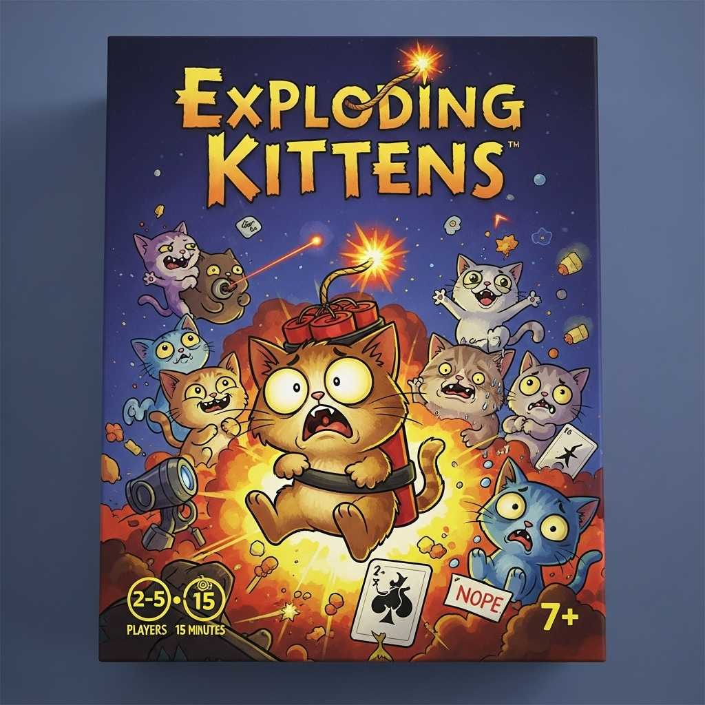 Caja del juego de cartas Exploding Kittens