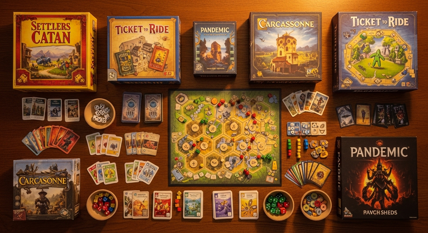 Familia feliz jugando un juego de mesa en la sala de estar